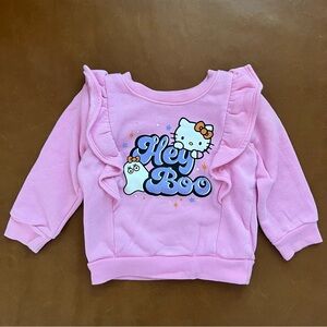 HELLO KITTY Pink 'Hey Boo' Ruffle Sweatshirt, 18mo